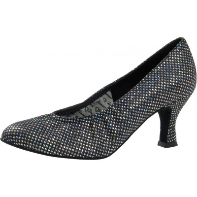 Women's standard dance shoes Diamant mod.069 black hologram F6 cm (069-085-183)