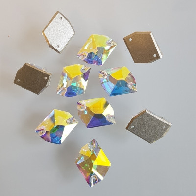Sewing stone cut AB Cosmic 13x17mm 3265