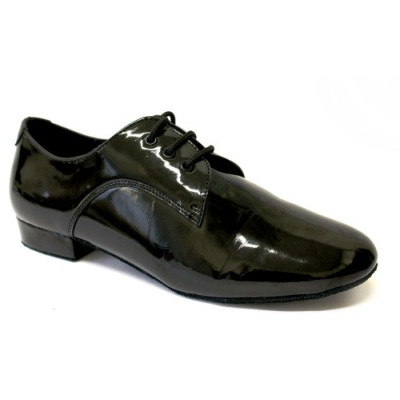 Men's dance shoes for standard HDS PST001 black lacquer heel 2cm