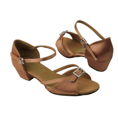 Children's dance shoes VF children's mod.1720 Body brown satin 3,5cm cube