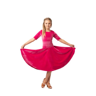 Children's velvet dress with short sleeves