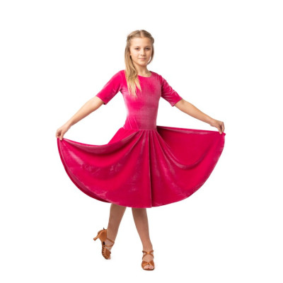 Šaty dětské sametové s krátkým rukávem