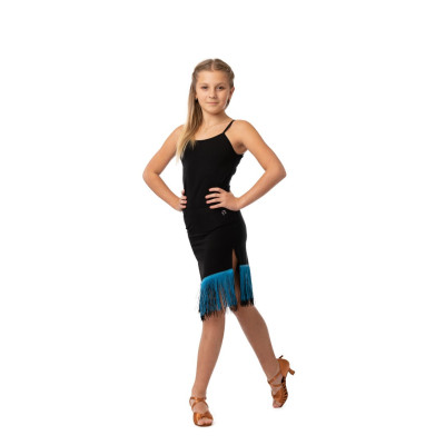 Sukně LA vzor 3 cerná/turchese