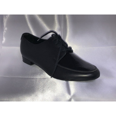 Pánské boty na standard  Bábor mod.S8 černá kůže/černý lak podpatek 2cm