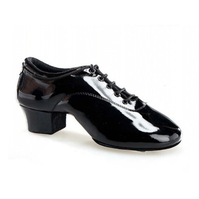 Pánské taneční boty na latinu  HDS PLA004 černý lak podpatek 3,5cm