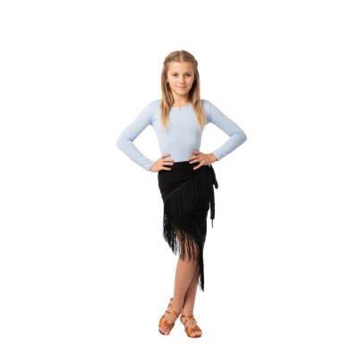 Skirt LA baby wrap fringe 2 nero