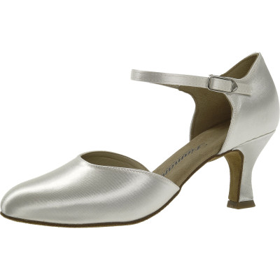 Dámské boty na standard Diamant mod.051 bílý satén podpatek F6 cm