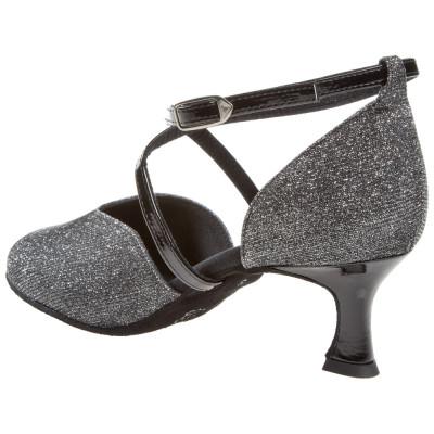 Dámské boty na standard  Diamant mod.170 černý glitr/lak 5cm Flare (170-106-520)