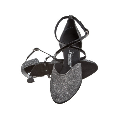 Dámské boty na standard  Diamant mod.170 černý glitr/lak 5cm Flare (170-106-520)