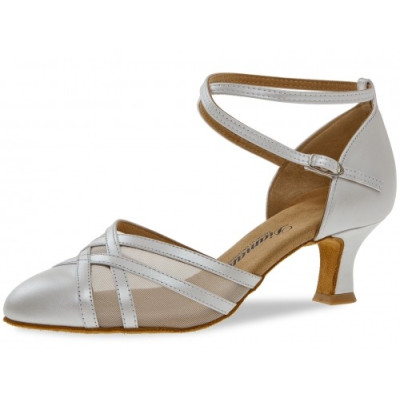 Dámské boty na standard Diamant mod.147 bílá perleťová kůže L5 cm