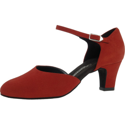 Dámské boty na standard   Diamant mod.051 červený velur podpatek podpatek 5.5 cm Tango