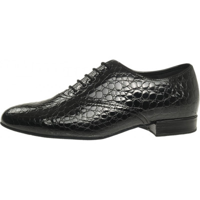 Pánské boty na standard  Diamant mod.078 černý lak "Kroko"