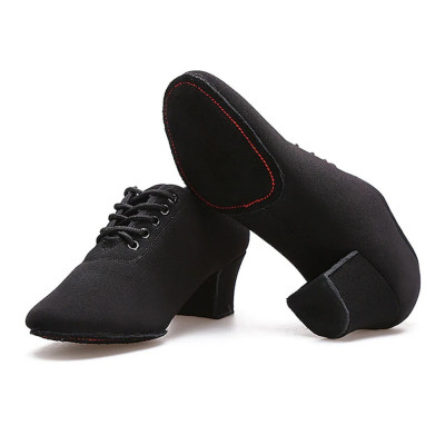 Pánské taneční boty na latinu HDS PLA007 černá lycra, podpatek 3,5cm