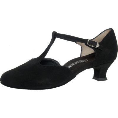 Dámské boty na standard  Diamant mod.053 černý semiš podpatek 4,2cm Spanish (053-014-001)