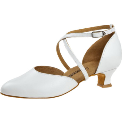 Dámské taneční boty na standard  Diamant mod.048 bílá kůže Spanish 4,2 cm