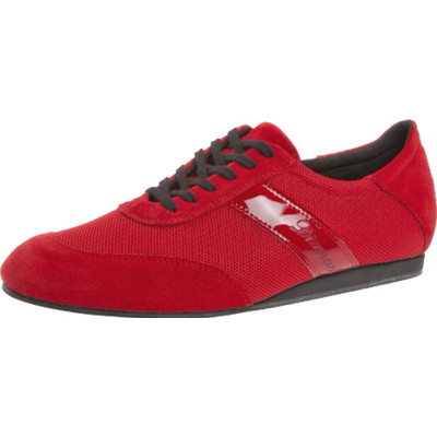 Taneční sneakery Diamant mod.192 červený semiš/červená síťovina 1,5cm klínkový(192-425-579-V)