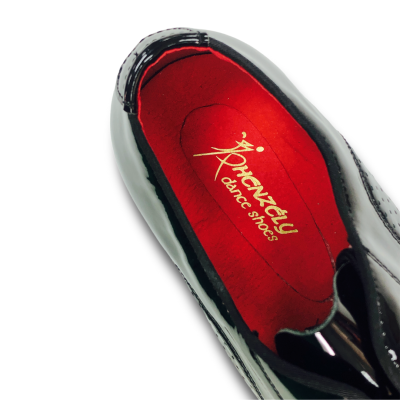 Pánské taneční boty na standard HDS PST002 černý lak perforované podpatek 2cm