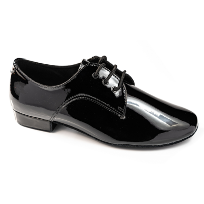 Pánské taneční boty na standard  HDS PST001 černý lak podpatek 2cm