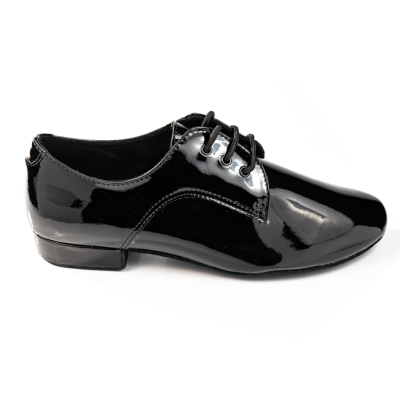 Pánské taneční boty na standard  HDS PST001 černý lak podpatek 2cm