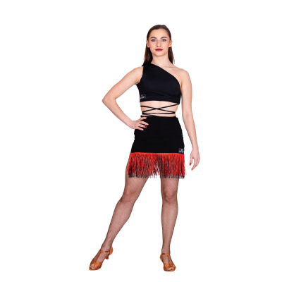 Skirt LA ladies pattern 5 black/rosso