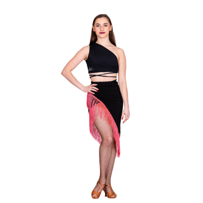 Skirt LA ladies wrap fringe corallo