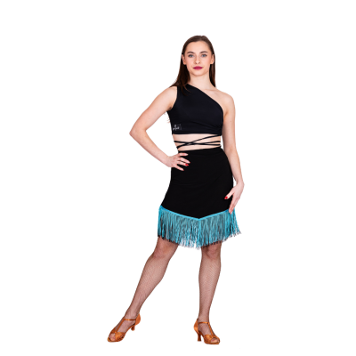Skirt LA ladies pattern 3 black/turchese