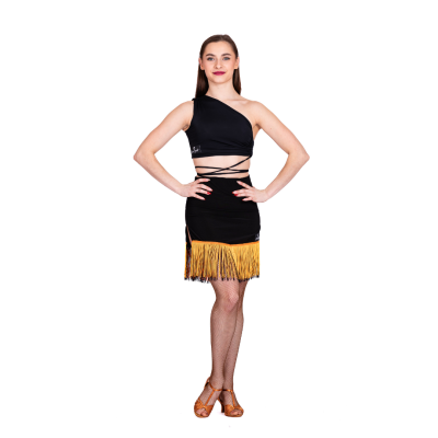 Skirt LA pattern 3 black / gialo fluo