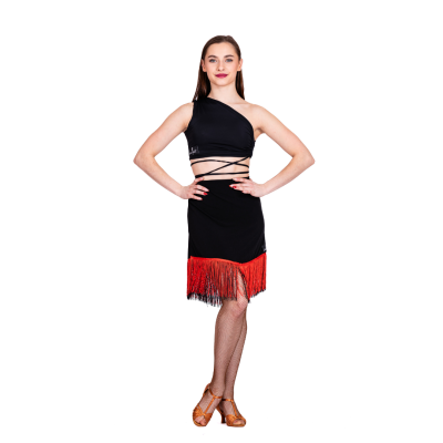 Skirt LA pattern 3 black / gialo fluo