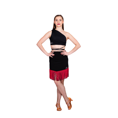 Sukně LA dámská vzor 3 černá/bordeaux