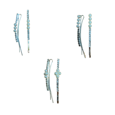 Sponka pérka s perličkou a štrasem