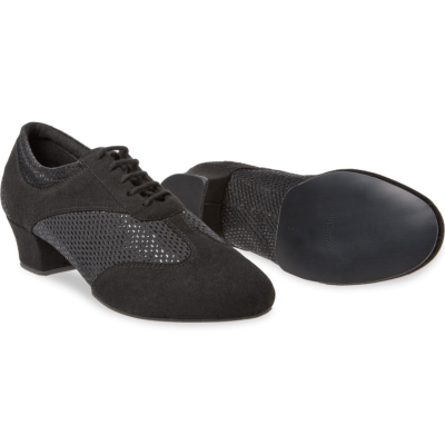 Diamant mod.188 černé microvlákno/glitry podpatek 3,7 cm