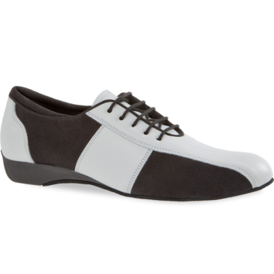 Diamant mod.143 bílá kůže/černý semiš 2,5cm klínkový