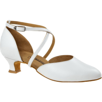 Dámské taneční boty na standard Diamant mod.048 bílá kůže Spanish 4,2 cm