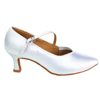 Dámské taneční boty na standard HDS DST001 bílý satén podpatek F5cm