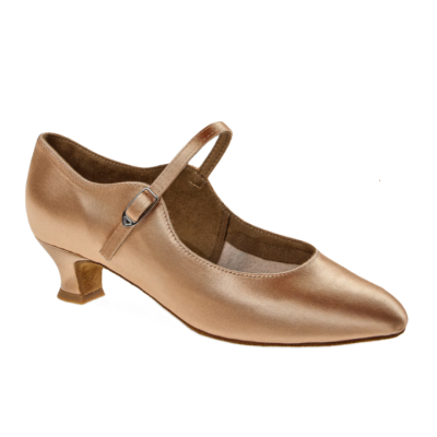 Dámské boty na standard Diamant mod.050 beige satén podpatek SP4,2 cm