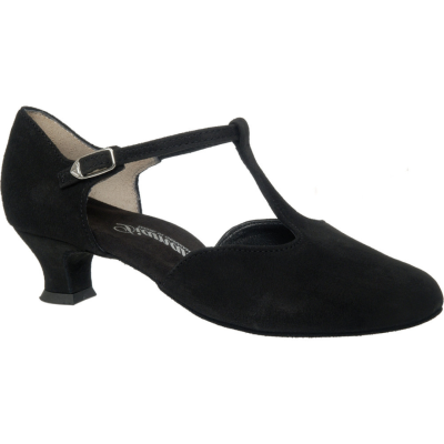 Dámské boty na standard  Diamant mod.053 černý semiš podpatek 4,2cm Spanish