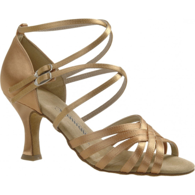 Dámské boty na latinu Diamant mod.108 tělový beige satén F7,5 cm