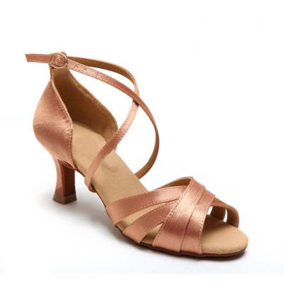 Women's Latin dance shoes HDS DLA008 satin heel F5