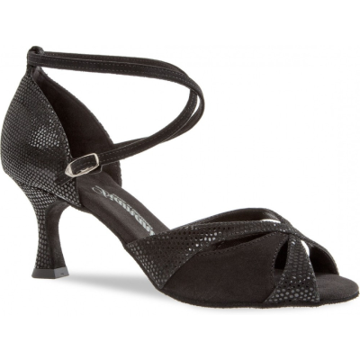 Dámské boty na latinu  Diamant mod.141 černý python/Velur F6cm