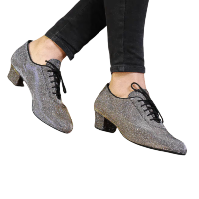 Tréninkové taneční boty Diamant mod.093 Brokát Goldschimmer podpatek 3,7 cm