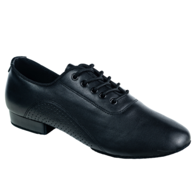 Men's dance shoes for standard HDS PST002 black leather perforated heel 1,5cm