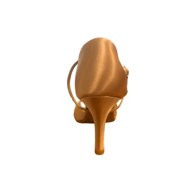 Dámské taneční boty na latinu HDS DLA016 tělový satén podpatek Slim 7,5 cm