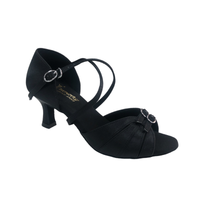 copy of Women's dance shoes HDS DLA016, black satin, 6 cm heel