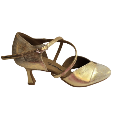 Dámské boty na standard Diamant mod.161 zlatá kůže podpatek F5 cm