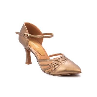 Women's standard dance shoes HDS DST004 bronze leather heel F6,5cm