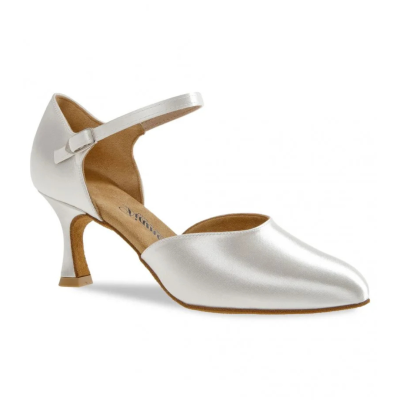 Dámské boty na standard Diamant mod.051 bílý satén F6 cm vario spin