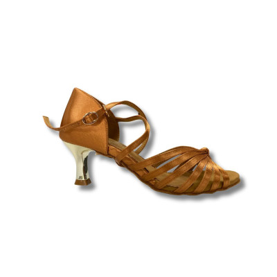 Women's Latin Dance Shoes HDS DLA018 Nude Satin Heel F5cm