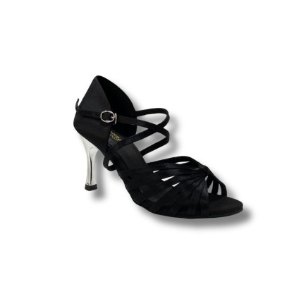 Dámské taneční boty na latinu HDS DLA018 černý satén F7,5cm