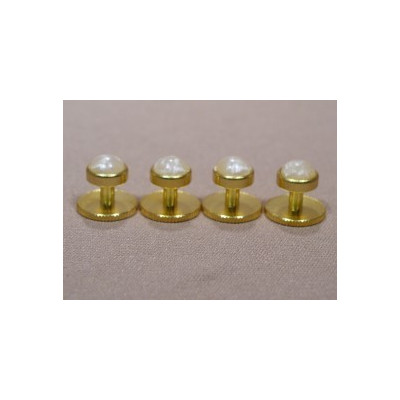 Fractional shirt buttons set of 4 gold with mother of pearl