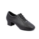Men's Latin dance shoes HDS PLA003 black Natur - V leather heel 3,5cm